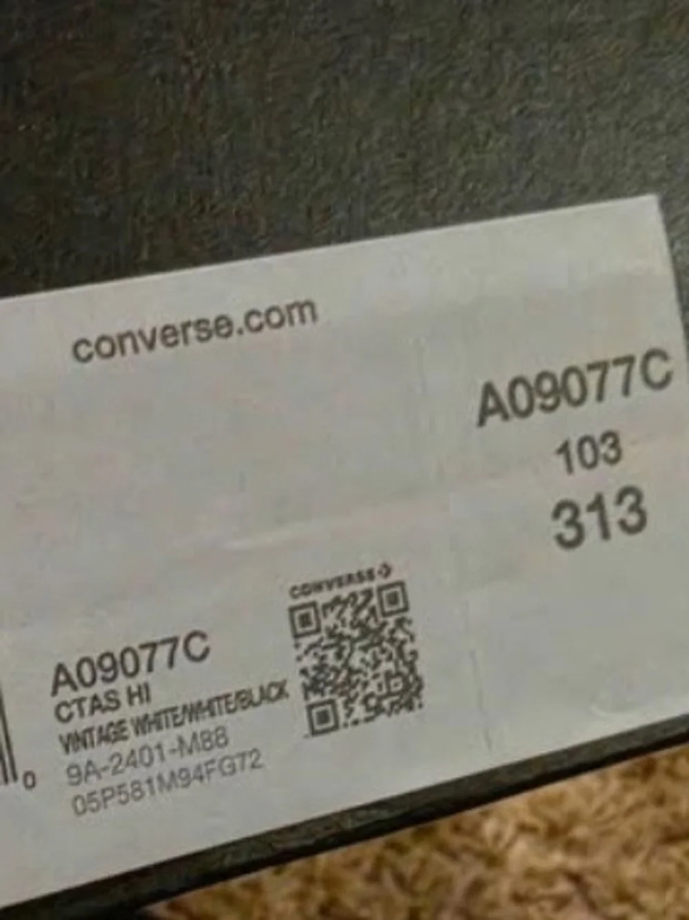 Converse product label